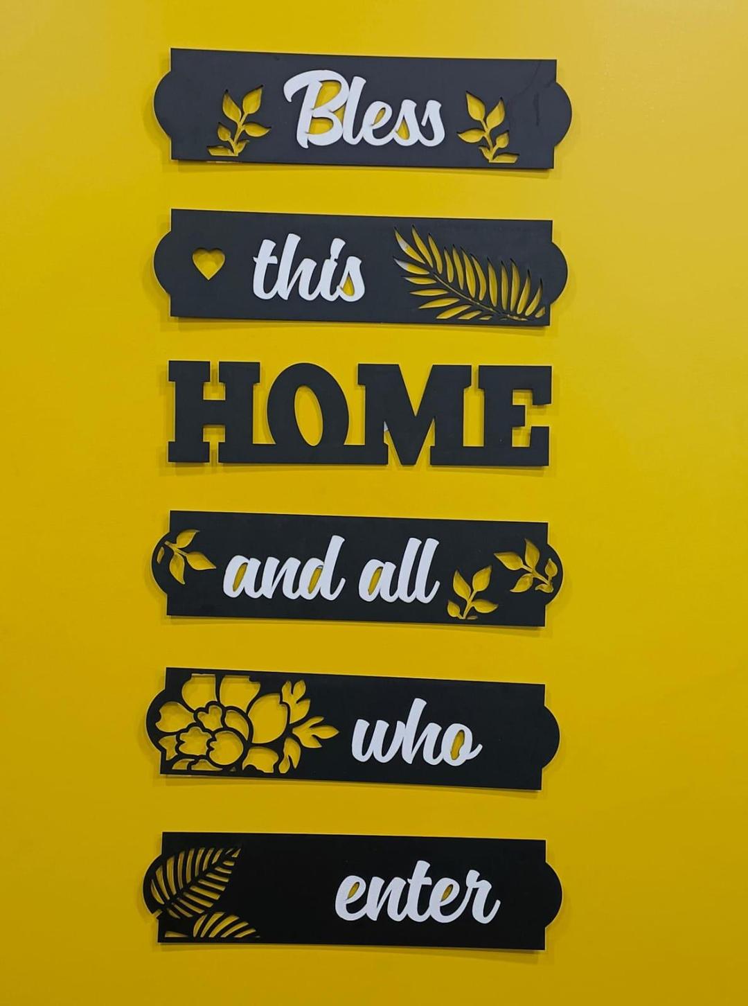 Bless This Home wall sign set close up branded