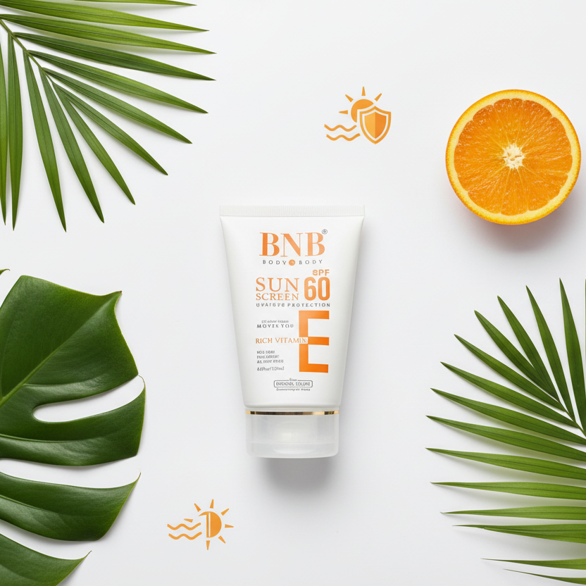 BNB Sunscreen flat lay premium shot
