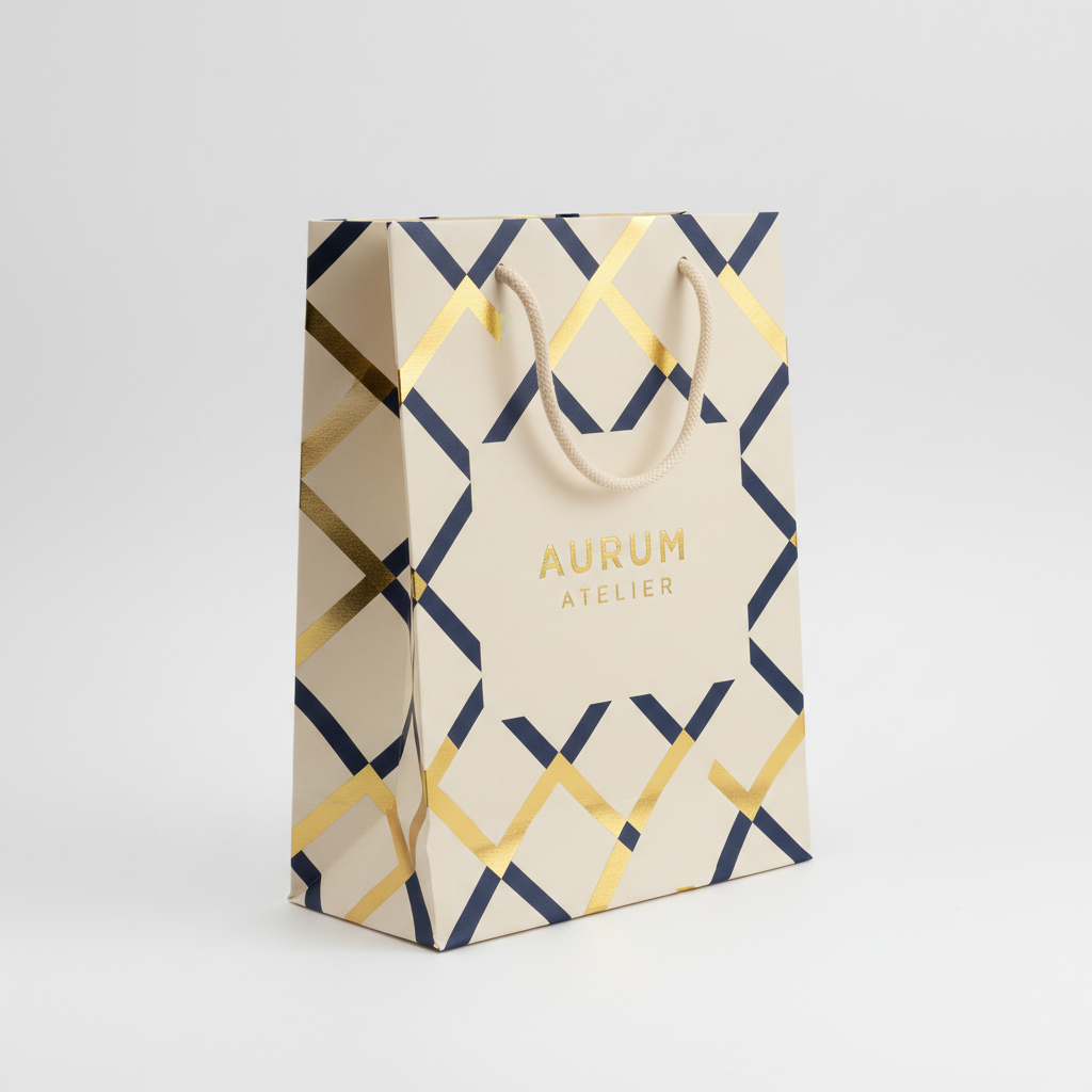 Custom printed cardpaper bag - side view