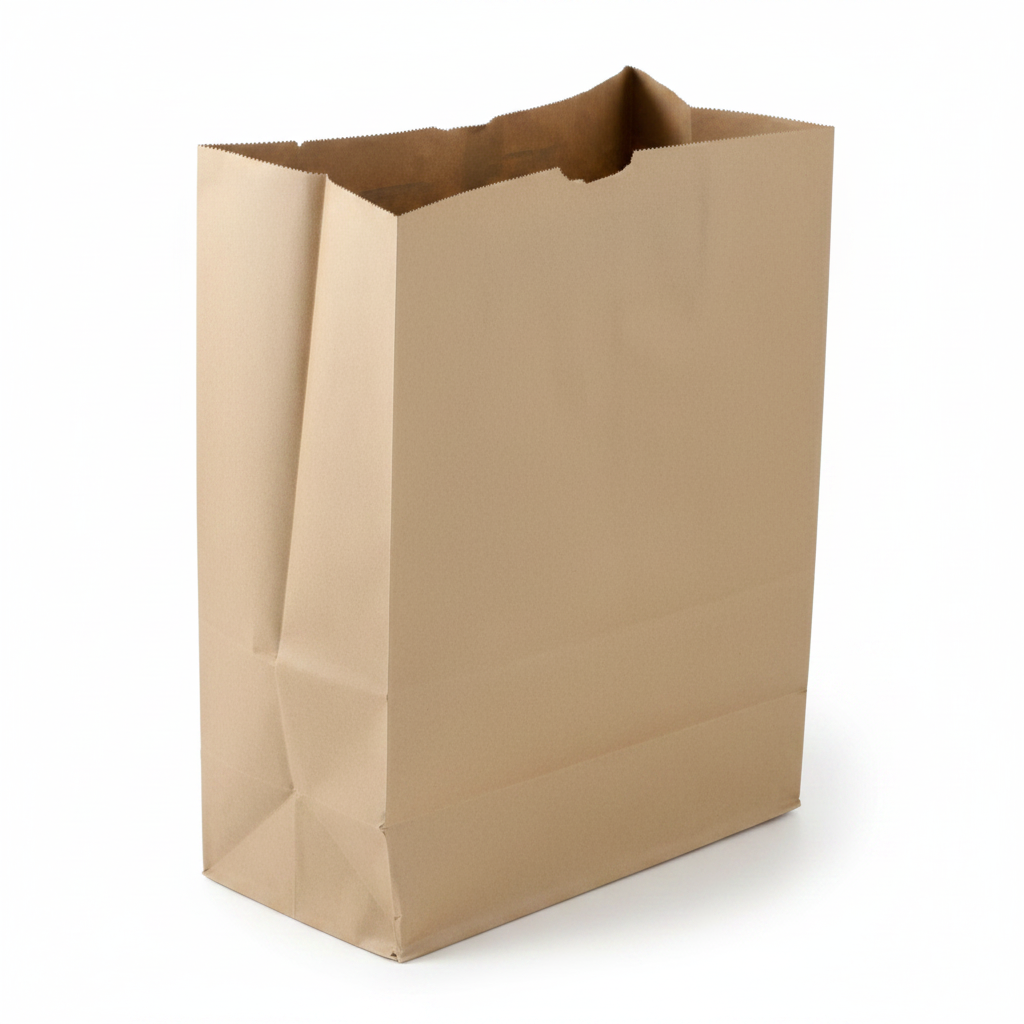 Plain kraft paper bag without handle grocery style