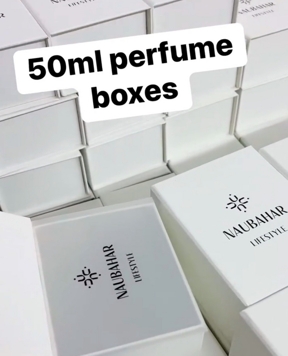 50ml White Perfume Box – EVA Foam Insert | Bulk Boxes - 100, 200 Pcs