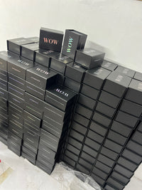 50ml matte black perfume boxes with custom logo printing stacked
