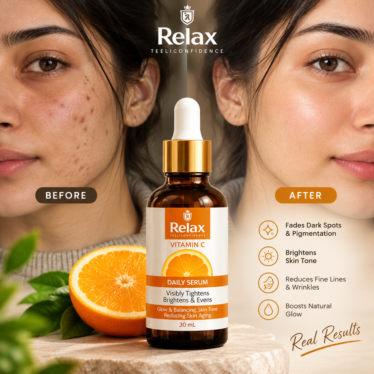 Relax Vitamin C Serum – Brightening & Acne Removal (30ml)
