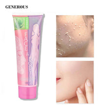 Generous face and body cleansing scrub gel 100ml with aloe vera and before and after images