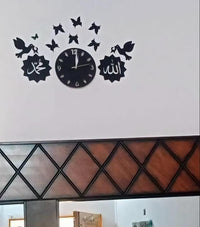 Islamic wall clock display dimensions 26 inches wide by 17 inches high with installation instructions