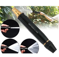 Black and gold adjustable water pressure nozzle with three spray modes
