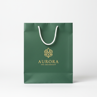 Custom printed cardpaper shopping bag with rope handles - front view