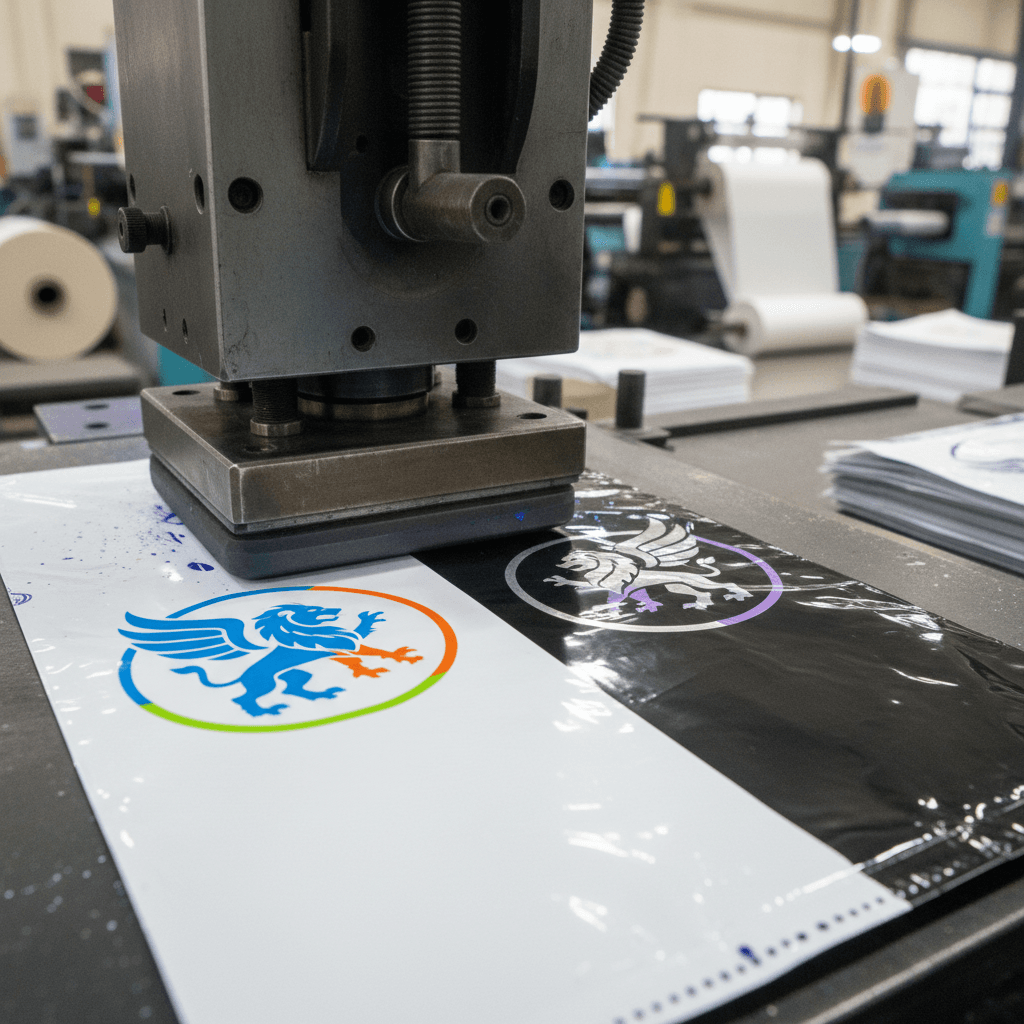 Custom logo printing process on courier flyer bags