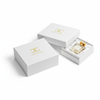 50ml perfume box open closed white rigid luxury packaging