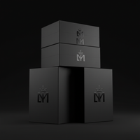 Premium black rigid perfume box luxury packaging studio photography