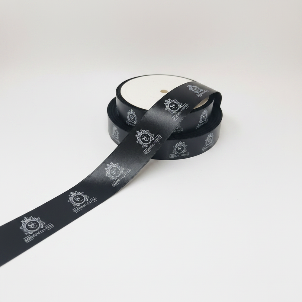 Custom Printed Satin Ribbon – Logo Printed | 200, 500, 1000 Gaz